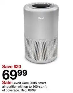 Target Levoit Core 200S smart air purifier with up to 300-sq.-ft. of coverage offer