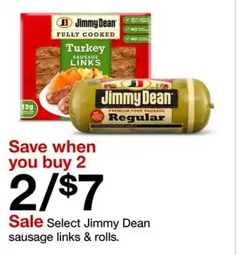 Target Select Jimmy Dean sausage links & rolls offer
