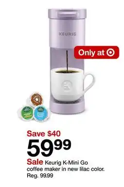 Target Keurig K-Mini Go coffee maker in new lilac color offer