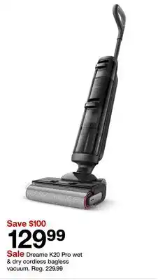 Target Dreame K20 Pro wet & dry cordless bagless vacuum offer