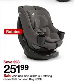 Target Joie Chili Spin 360 2-in-1 rotating convertible car seat offer