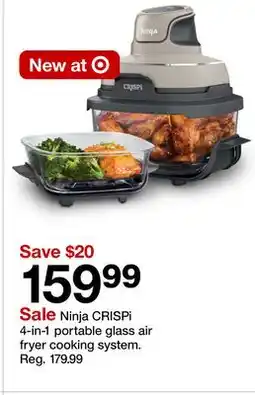 Target Ninja CRISPi 4-in-1 portable glass air fryer cooking system offer