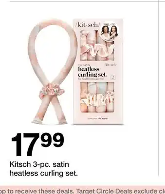 Target Kitsch 3-pc. satin heatless curling set offer