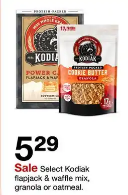 Target Select Kodiak flapjack & waffle mix, granola or oatmeal offer