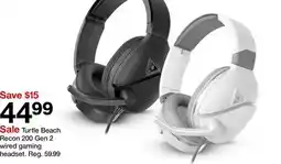 Target Turtle Beach Recon 200 Gen 2 wired gaming headset offer