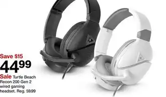 Target Turtle Beach Recon 200 Gen 2 wired gaming headset offer