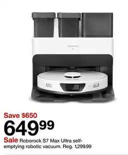 Target Roborock S7 Max Ultra self-emptying robotic vacuum offer