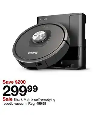 Target Shark Matrix self-emptying robotic vacuum offer