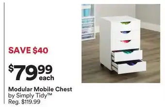 Michaels Modular Mobile Chest by Simply Tidy offer
