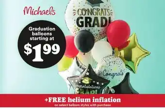 Michaels Graduation balloons offer
