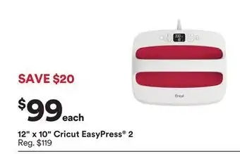 Michaels 12 x 10 Cricut Easypress 2 offer