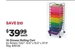 Michaels 10-Drawer rolling Cart by Simply Tidy offer