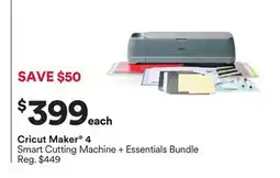 Michaels Cricut Maker 4 Smart Cutting Machine + Essentials Bundle offer