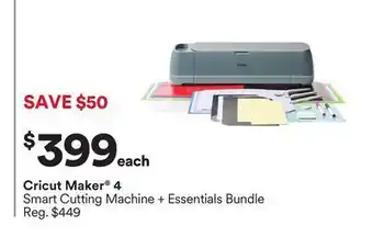 Michaels Cricut Maker 4 Smart Cutting Machine + Essentials Bundle offer