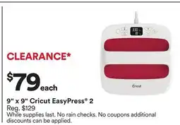 Michaels 9 x 9 Cricut Easypress 2 offer