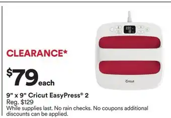 Michaels 9 x 9 Cricut Easypress 2 offer