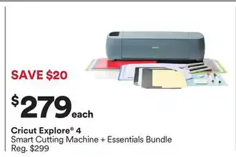 Michaels Cricut Explore 4 Smart Cutting Machine + Essentials Bundle offer
