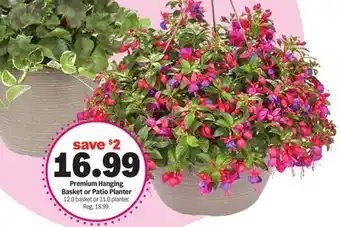 Meijer Premium Hanging Basket or Patio Planter offer