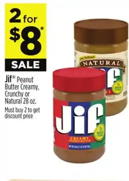 Dollar General Jif Peanut Butter Creamy, Crunchy or Natural offer