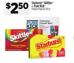 Dollar General Starburst , Skittles or Powerade Freezer Pops offer