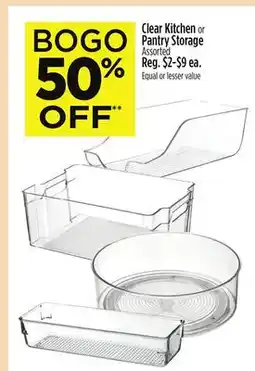 Dollar General Clear Kitchen or Pantry Storage offer