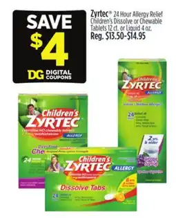 Dollar General Zyrtec 24 Hour Allergy Relief offer