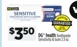 Dollar General DG health Toothpaste Sensitivity & Gum offer