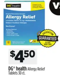Dollar General DG health Allergy Relief Tablets offer
