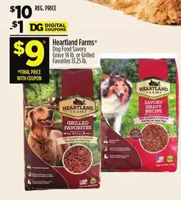 Dollar General Heartland Farms Dog Food Savory Gravy 14 lb. or Grilled Favorites 13.25 lb offer
