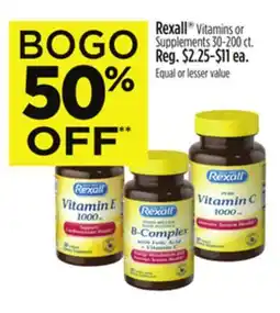 Dollar General Rexall Vitamins or Supplements offer