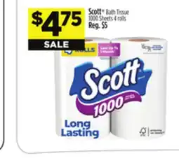 Dollar General Scott Bath Tissue 1000 Sheets offer
