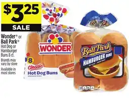 Dollar General Wonder or Ball Park Hot Dog or Hamburger Buns offer