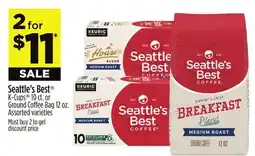 Dollar General Seattle's Best K-Cups 10 ct. or Ground Coffee Bag 12 oz offer