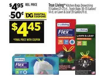 Dollar General True Living Kitchen Bag Drawstring offer
