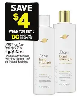 Dollar General Dove Hair Care Products offer