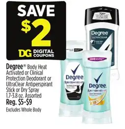Dollar General Degree Body Heat offer