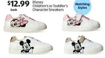 Aldi Disney children's or toddler's character sneakers offer