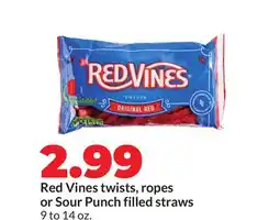 Hy-Vee Red Vines twists, ropes or Sour Punch filled straws offer