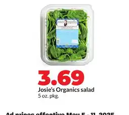 Hy-Vee Josie's Organics salad offer
