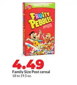 Hy-Vee Family Size Post cereal offer