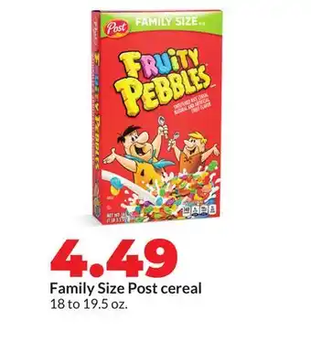 Hy-Vee Family Size Post cereal offer