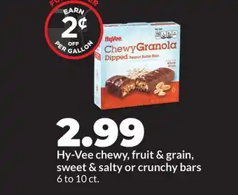 Hy-Vee Hy-Vee chewy, fruit & grain, sweet & salty or crunchy bars offer