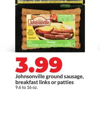 Hy-Vee Johnsonville ground sausage, breakfast links or patties offer