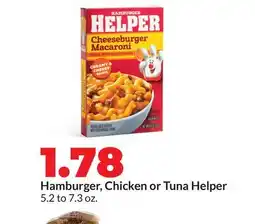 Hy-Vee Hamburger, Chicken or Tuna Helper offer