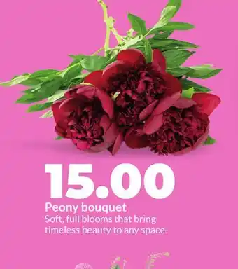 Hy-Vee Peony bouquet offer