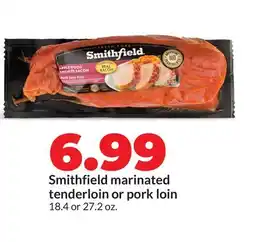 Hy-Vee Smithfield marinated tenderloin or pork loin offer
