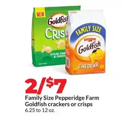 Hy-Vee Family Size Pepperidge Farm Goldfish crackers or crisps offer