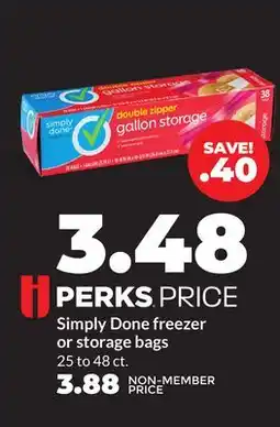 Hy-Vee Simply Done freezer or storage bags offer