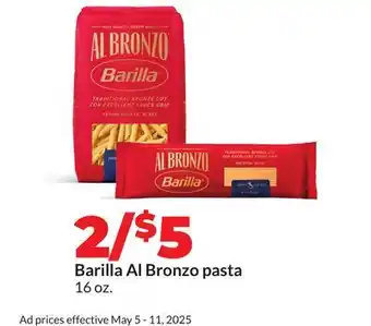 Hy-Vee Barilla Al Bronzo pasta offer