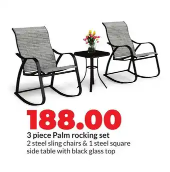 Hy-Vee 3 piece Palm rocking set offer